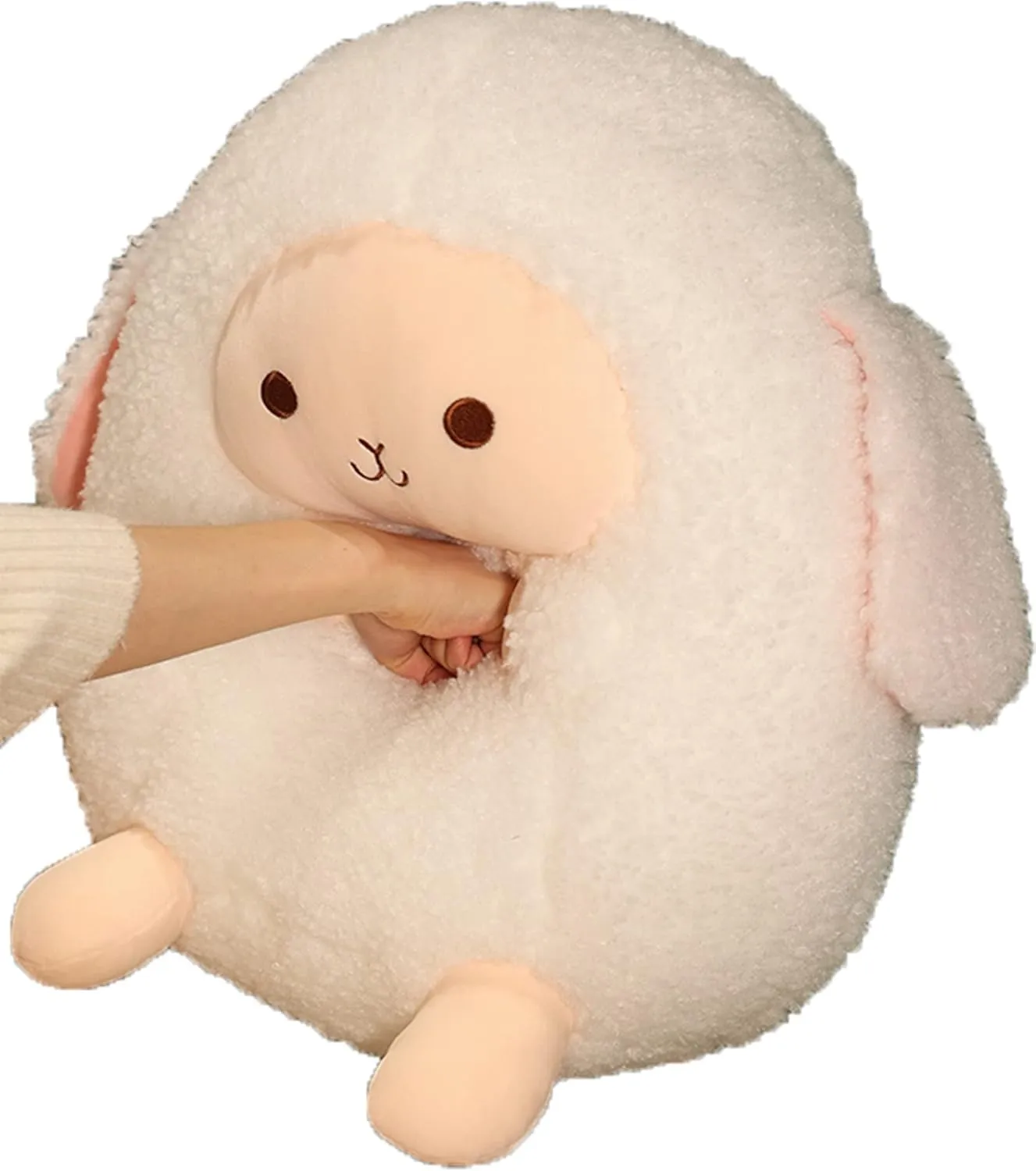 12 Inch Plush Sheep Stuffed Animal Sheep Hugging Pillow Cuddly Lamb Pillow Plushies Toy Lamb Huggable Anime Gifts for Kids and Lovers in Birthday, Valentines, Christmas, Thanksgiving Day...