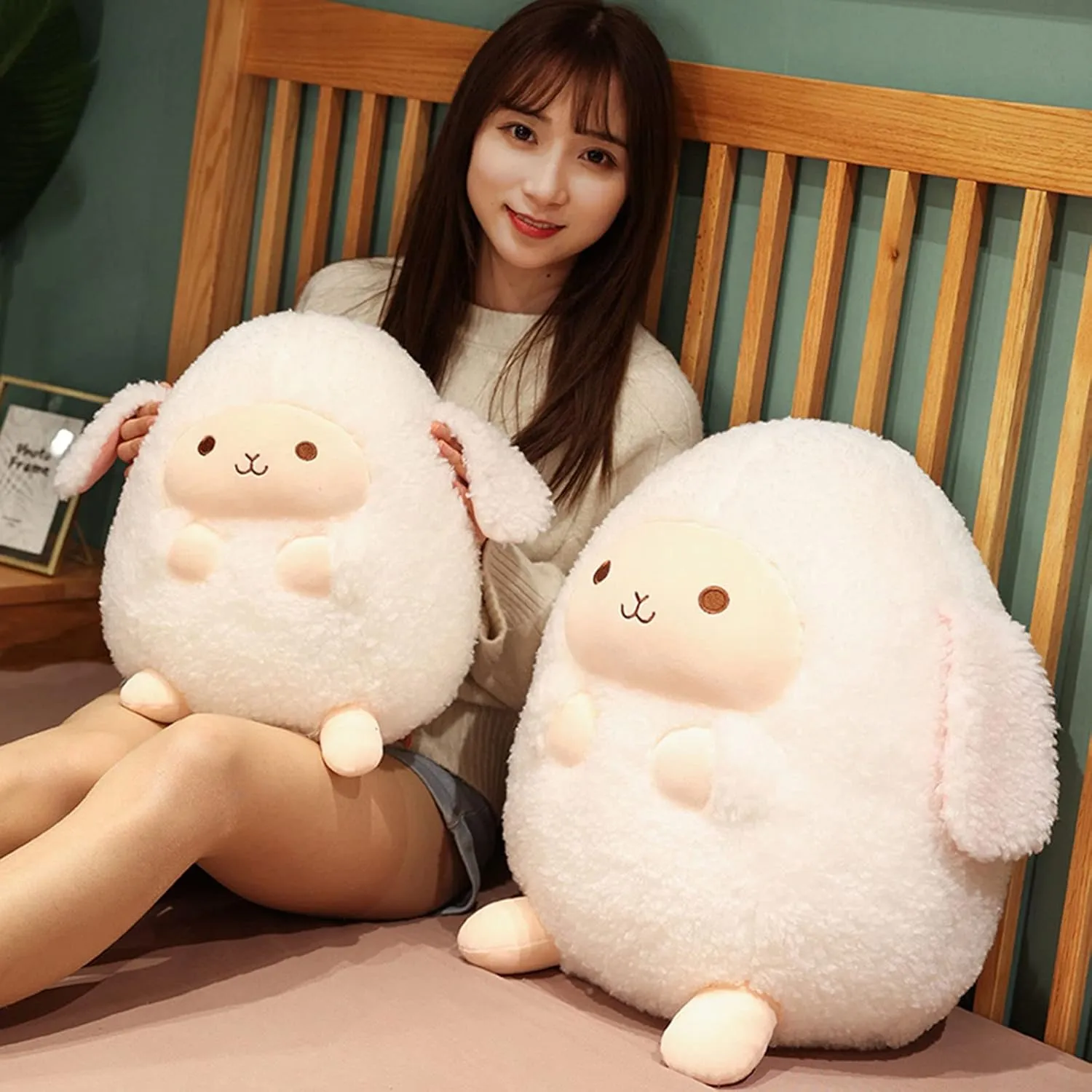 12 Inch Plush Sheep Stuffed Animal Sheep Hugging Pillow Cuddly Lamb Pillow Plushies Toy Lamb Huggable Anime Gifts for Kids and Lovers in Birthday, Valentines, Christmas, Thanksgiving Day...