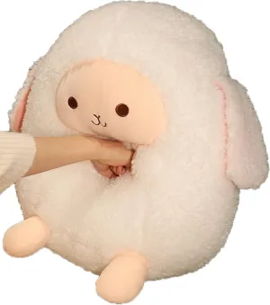 12 Inch Plush Sheep Stuffed Animal Sheep Hugging Pillow Cuddly Lamb Pillow Plushies Toy Lamb Huggable Anime Gifts for Kids and Lovers in Birthday, Valentines, Christmas, Thanksgiving Day...