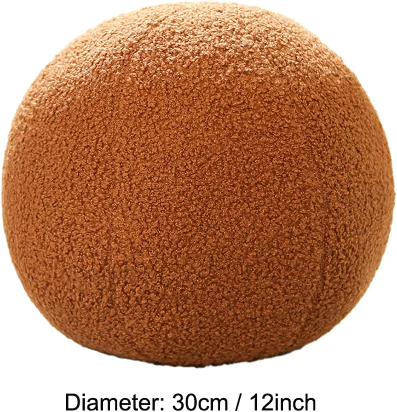12 Inch Round Hugging Pillow Plush Toy Soft Plushies Throw Pillows Kids' First Ball Plush Toys for Home Decor Or Gift for Kids and Lovers (Brown)