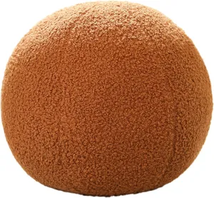 12 Inch Round Hugging Pillow Plush Toy Soft Plushies Throw Pillows Kids' First Ball Plush Toys for Home Decor Or Gift for Kids and Lovers (Brown)