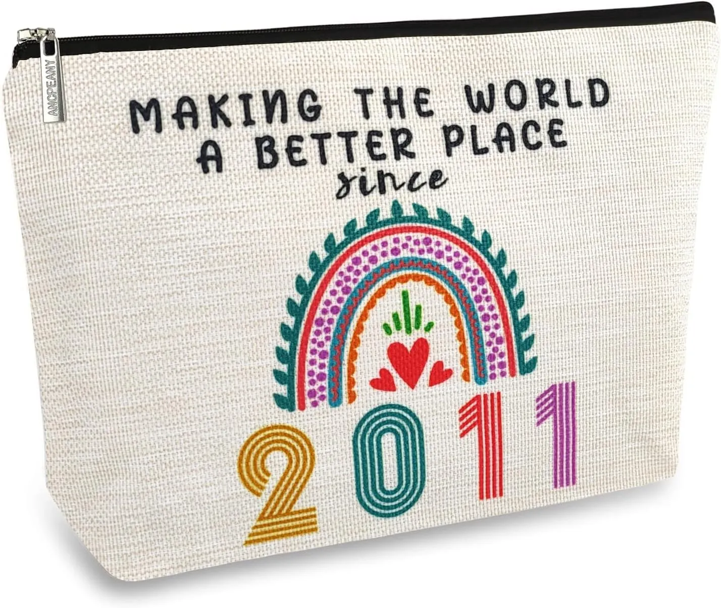 14 Year Old Girl Gift Ideas, 14th Birthday Gifts for Teenage Girls, Funny 2011 Birthday Decorations Makeup Bags for Her, Sister, Daughter, Niece, Cute Cosmetic Travel Pouch for Teen Girls Trendy Stuff