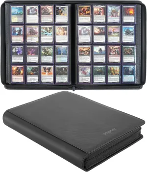 16-Pocket Binder for 1280 Trading Cards, Ringless Album with 20 Double Sided and Side-Loading Pages, Compatible with MTG, Sport Cards and other Standard Collectible Cards