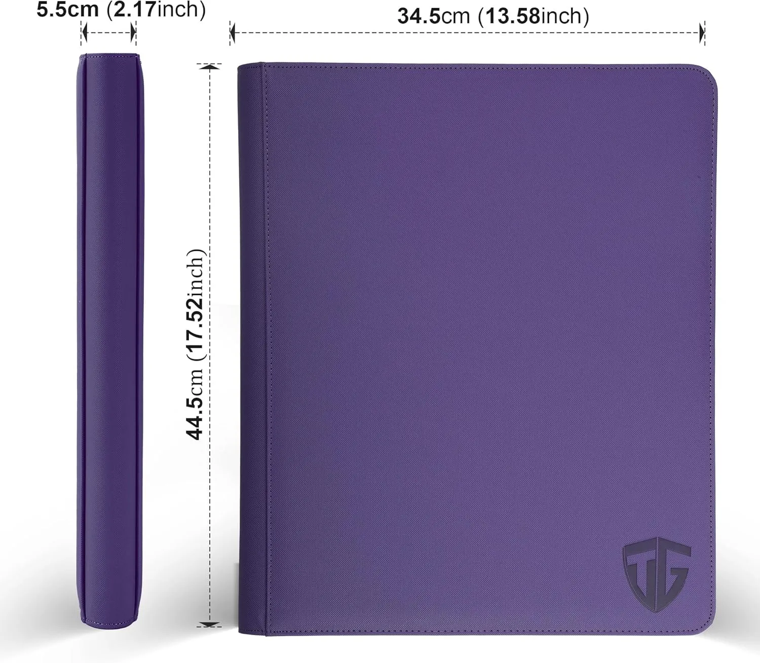 16 Pockets Trading Card Zipper Binder for 1000  Cards| Secure Side Loading Pockets | Trading Card Album Folder | Compatible with YuGiOh, MTG,Sports Cards (Purple 16)