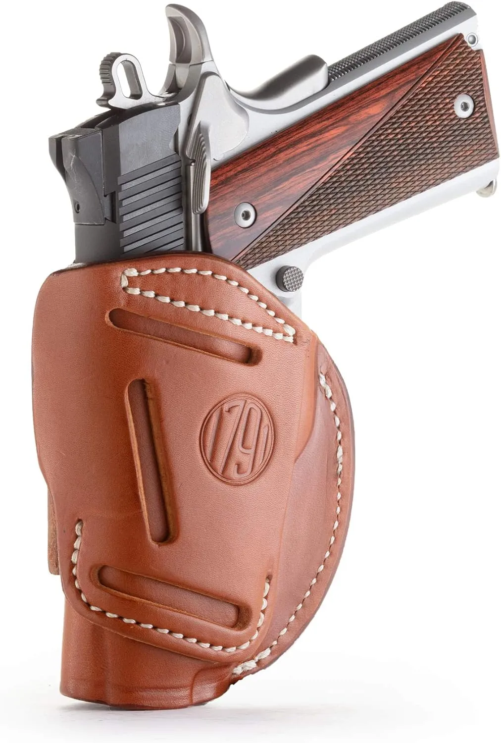 1791 GunLeather 4-Way 1911 Holster - OWB and IWB CCW Leather Gun Holster - Right Handed - Fits All 3 and 4 inch 1911 Models SIG, COLT, Kimber, Ruger, Browning, Taurus