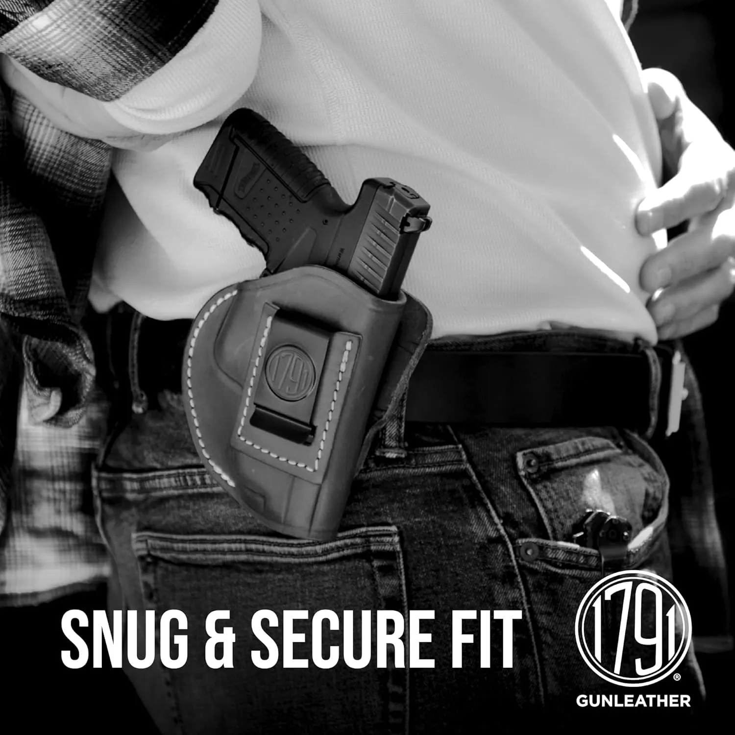 1791 GunLeather 4-Way 1911 Holster - OWB and IWB CCW Leather Gun Holster - Right Handed - Fits All 3 and 4 inch 1911 Models SIG, COLT, Kimber, Ruger, Browning, Taurus