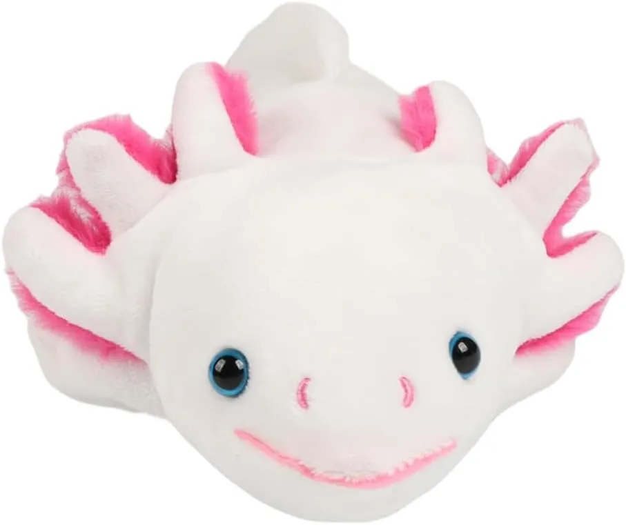 18'' White Axolotl Plush Toy, Realistic Salamander Stuffed Animal with Pink Gills, Soft Cuddly Plushie for Kids & Friends, Cute Birthday Children's Day or Room Decor