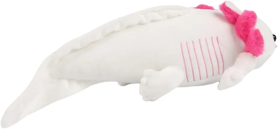 18'' White Axolotl Plush Toy, Realistic Salamander Stuffed Animal with Pink Gills, Soft Cuddly Plushie for Kids & Friends, Cute Birthday Children's Day or Room Decor