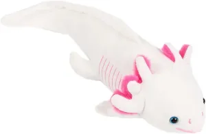 18'' White Axolotl Plush Toy, Realistic Salamander Stuffed Animal with Pink Gills, Soft Cuddly Plushie for Kids & Friends, Cute Birthday Children's Day or Room Decor