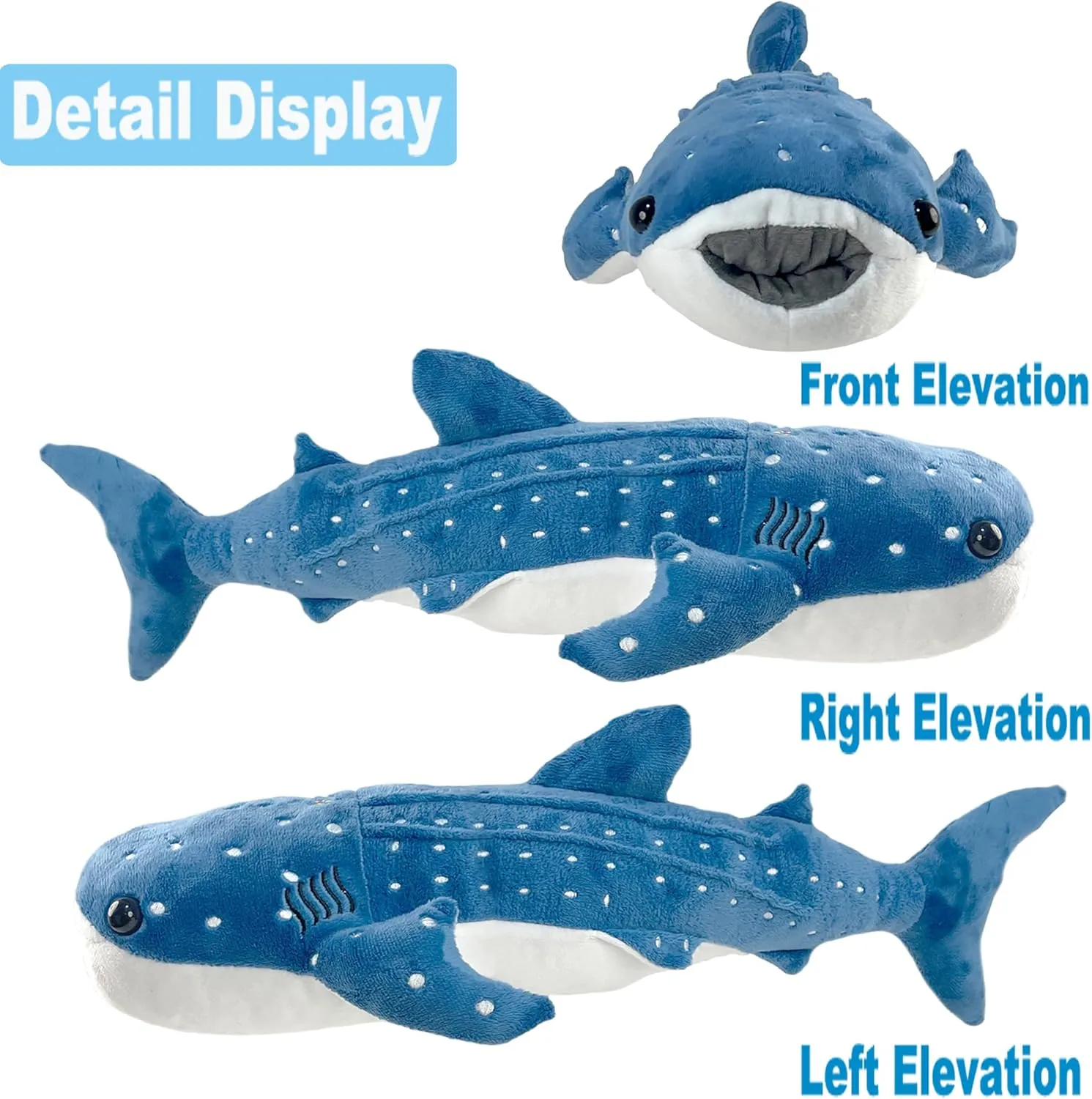 18.5 inch Whale Shark Stuffed Animal Whale Shark Plush Whale Shark Kids Plush Toy Pillows Stuffed Blue Whale Doll