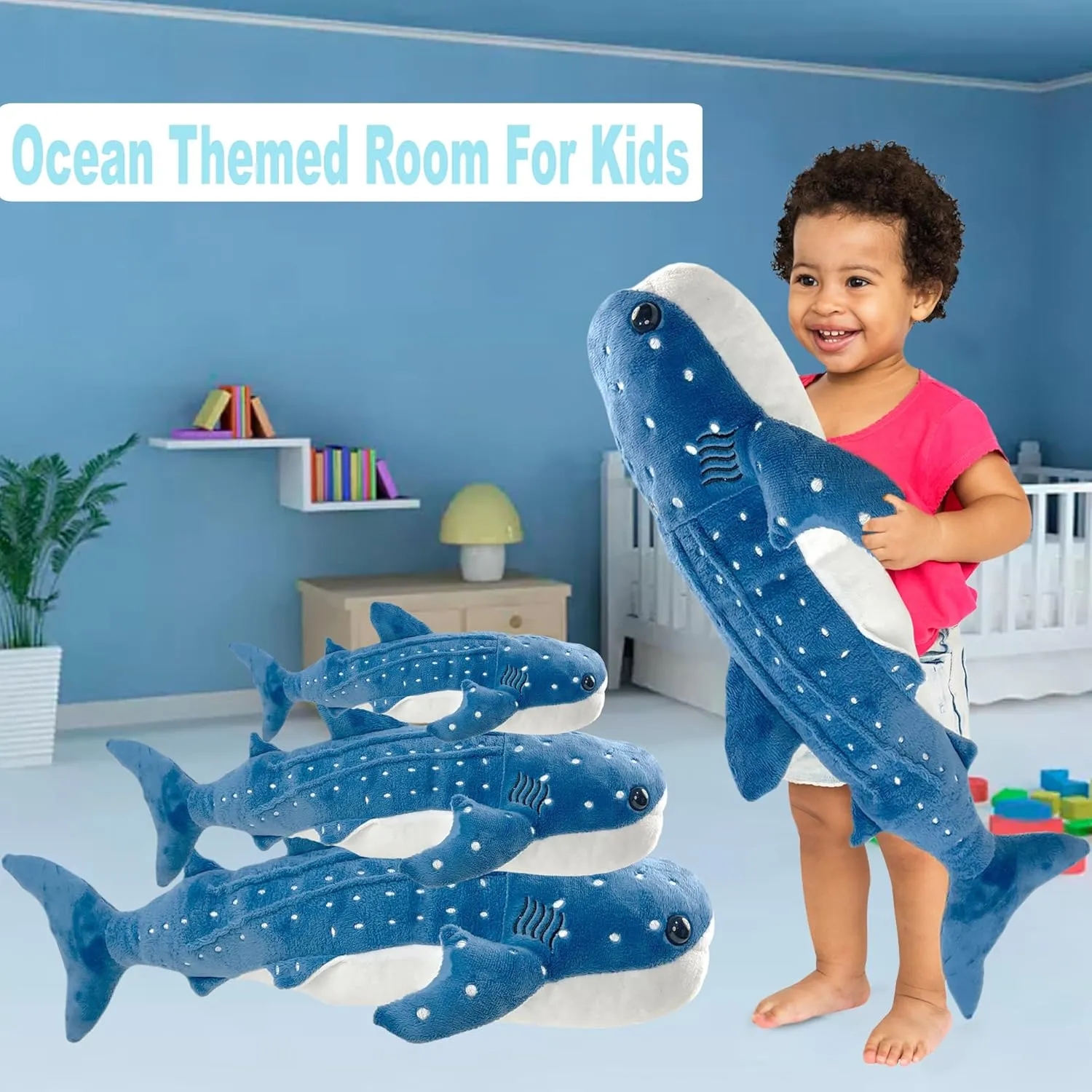 18.5 inch Whale Shark Stuffed Animal Whale Shark Plush Whale Shark Kids Plush Toy Pillows Stuffed Blue Whale Doll