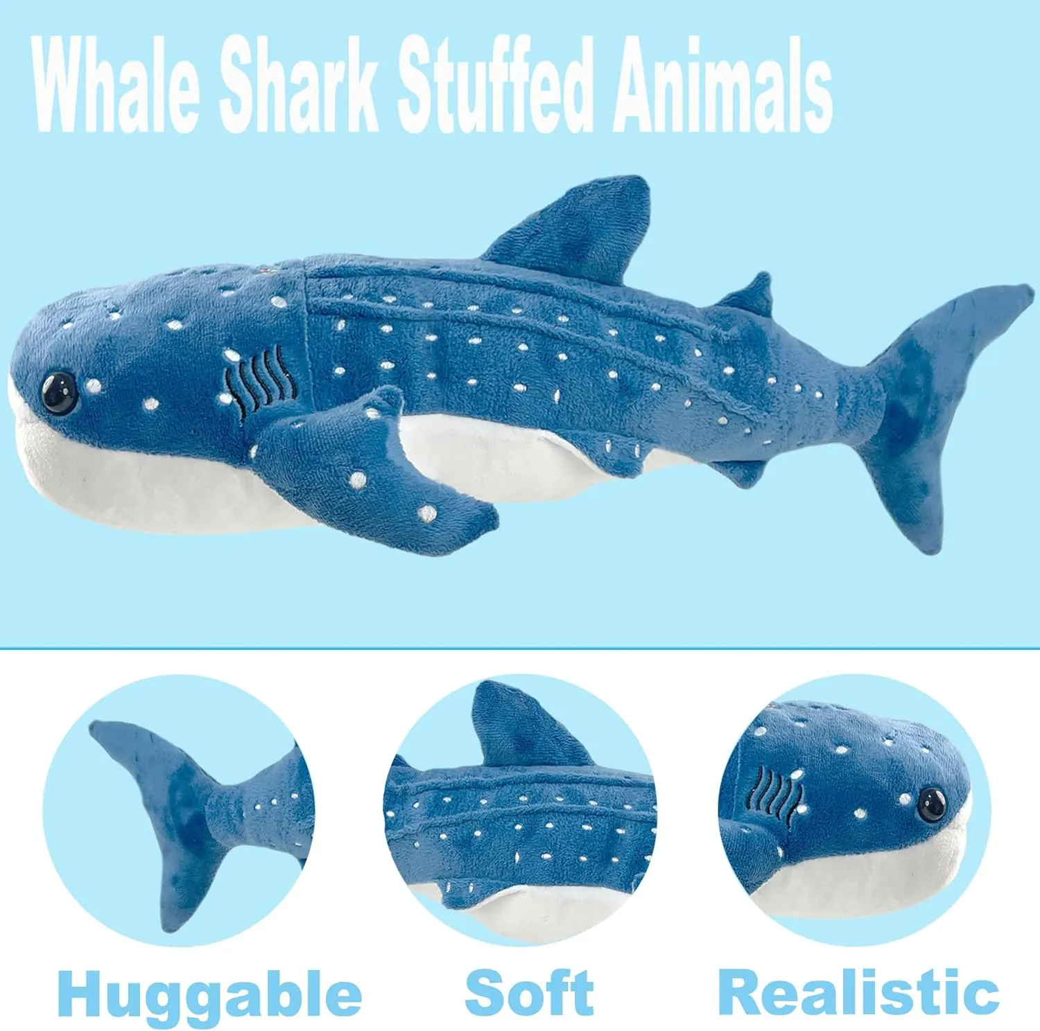 18.5 inch Whale Shark Stuffed Animal Whale Shark Plush Whale Shark Kids Plush Toy Pillows Stuffed Blue Whale Doll