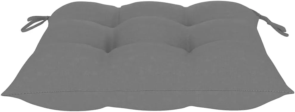 2-Pack Bamboo Folding Patio Chairs with Gray Cushions, Outdoor Dining Chairs Weather-Resistant Foldable Furniture for Garden Poolside Camping