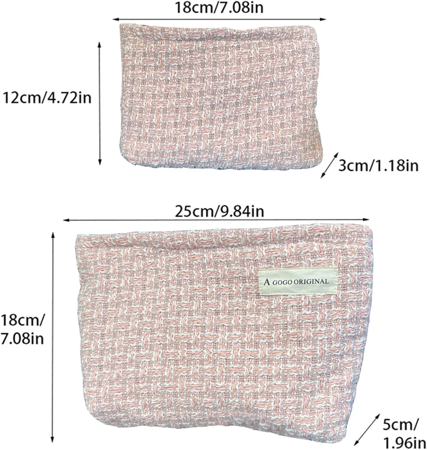 2 Pcs Makeup Bag for Women Large Capacity Cosmetic Bag Set Travel Toiletry Bag Cute Makeup Pouch for Purse Portable Organizer Travel Accessories