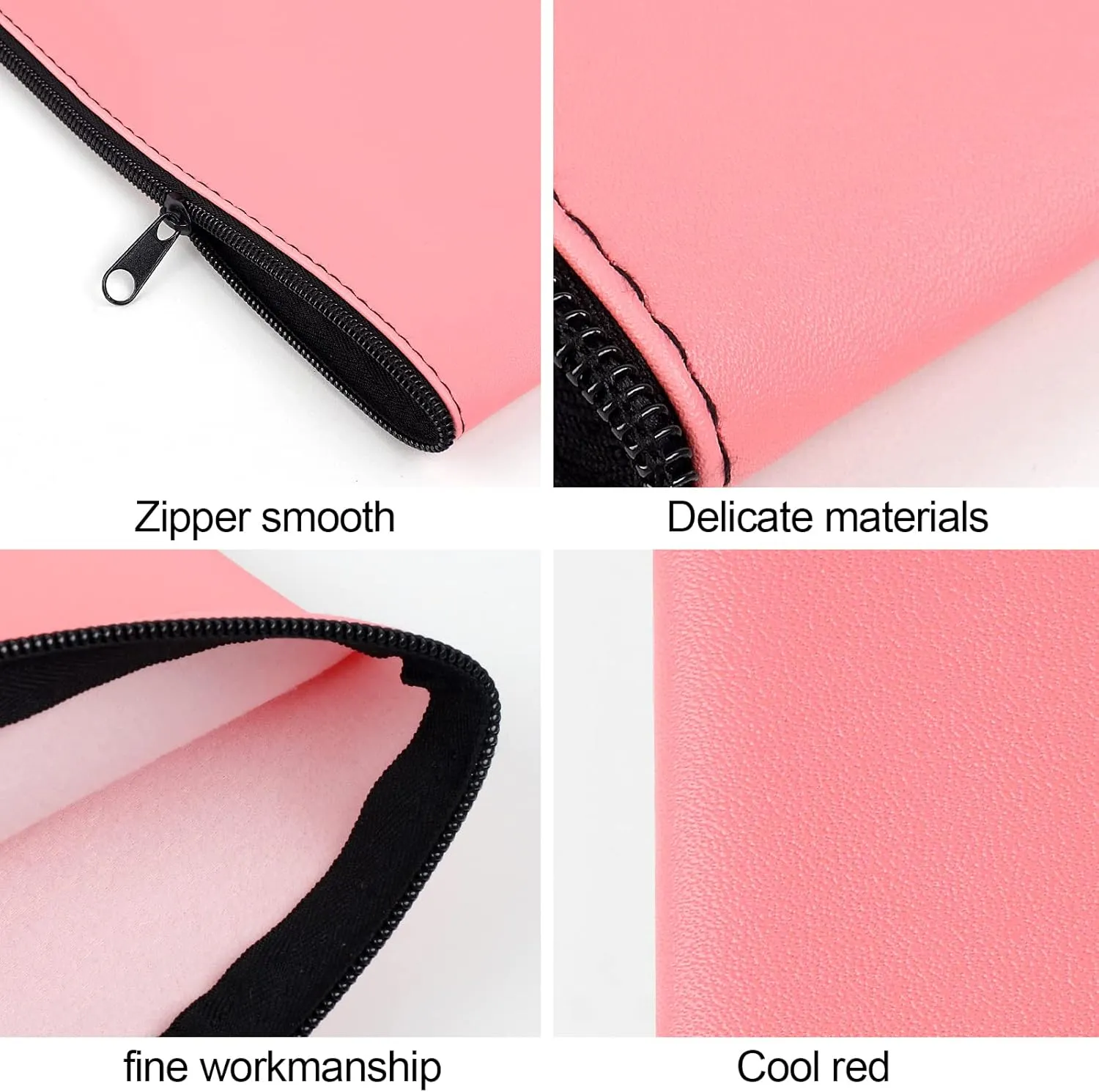 2 Pieces Money Bags with Zipper, 11x6.1 inch Money Pouch, Bank Bag, Cash Bag, Check Wallet, Cosmetics(pink)