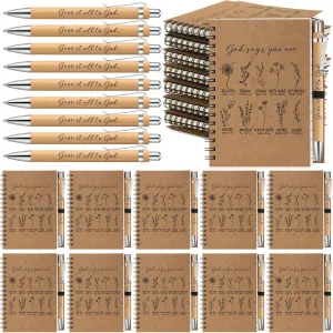 20 Sets God Says You are Bulk Mother's Day Church Gifts Mini Christian Journals and Bible Verse Pens Religious Notebooks Mother's Day Christian Gifts for Women Sunday School Teacher