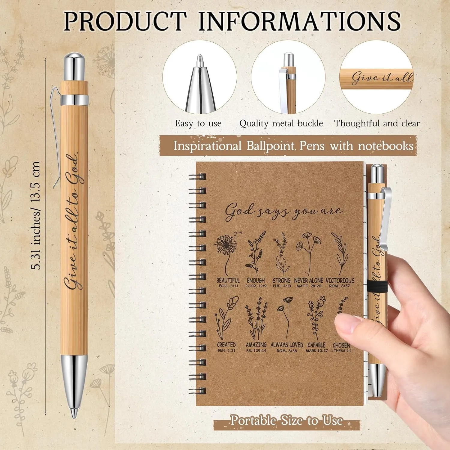 20 Sets God Says You are Bulk Mother's Day Church Gifts Mini Christian Journals and Bible Verse Pens Religious Notebooks Mother's Day Christian Gifts for Women Sunday School Teacher