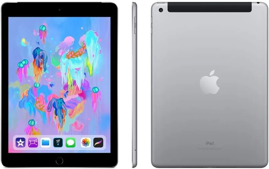 2018 Apple iPad (Wi-Fi   Cellular, 32GB) - Space Gray (Renewed)