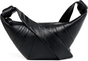 2025 New Genuine Leather croissant,crossbody crescent bag,shoulder chest bag,sheepskin croissant,crossbody bag
