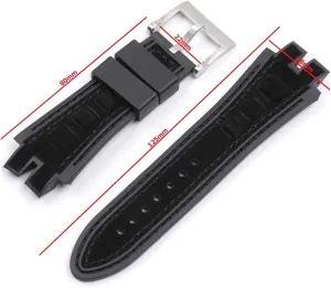 28mm Leather Rubber Silicone Watchband For Roger For Dubuis For EXCALIBUR Series Watch Strap Pin Buckle watch band