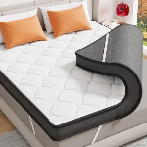 3 Inch Multi-Layer Memory Foam Mattress Topper Twin XL, High Density Gel Foam Bed Toppers with Cooling Pillowtop for Back Pain Relief, Medium Firm Mattress Pad for Comfort Body Support
