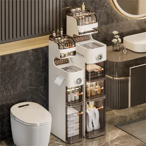 4 Layer Bathroom Floor Cabinet with Drawers