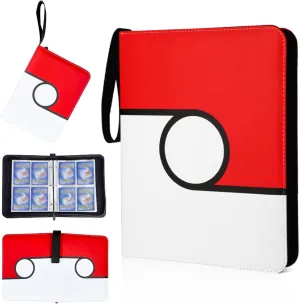 4 Pocket Card Binder, 440 Pockets Trading Card Binder with 3-Ring Zipper Trading Card Holder,55-Page Double-Sided Storage Collection Book for Collectible or Trading Card Protective Folder Album