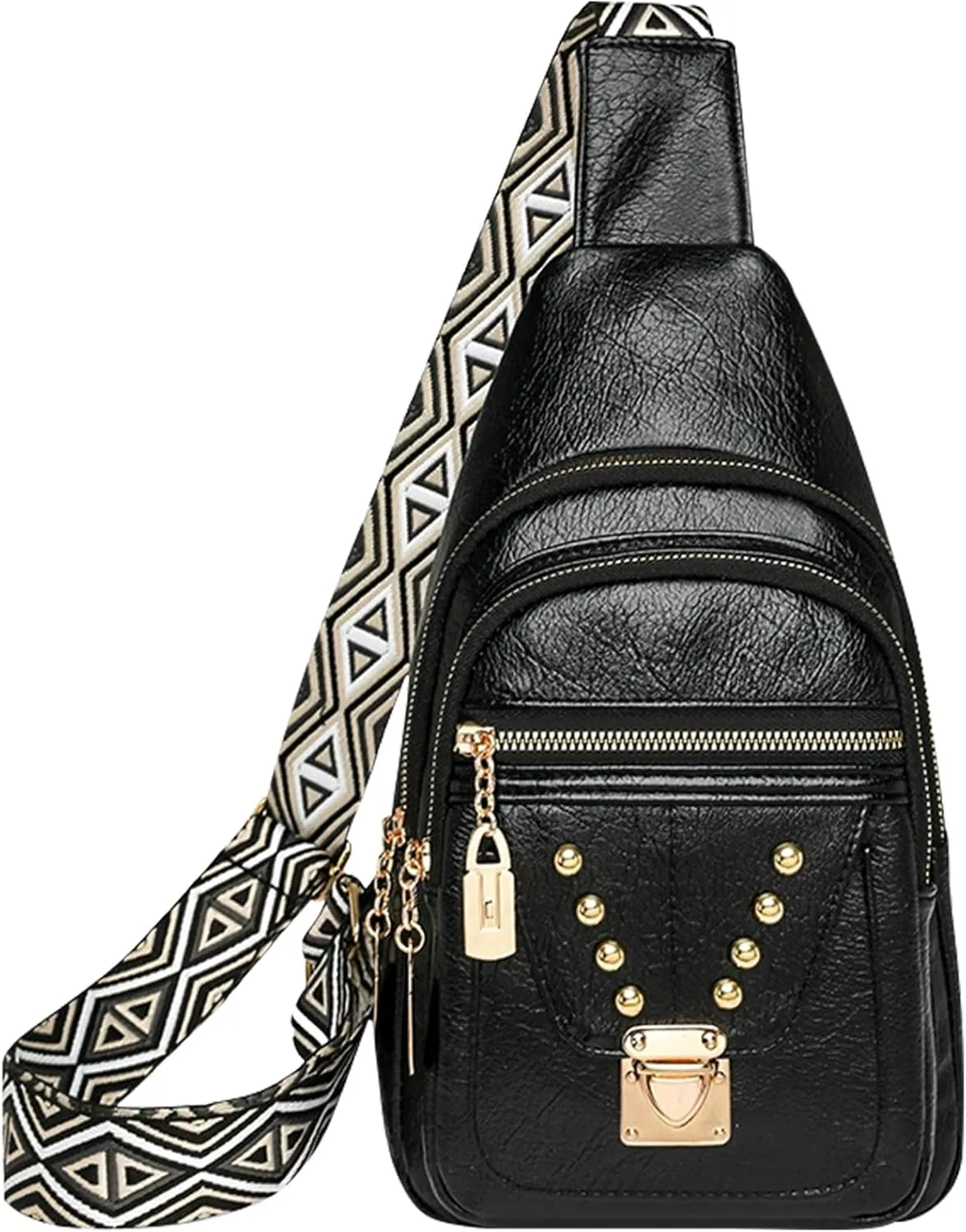 6L Sling Bag for Women Men Crossbody Bags Fanny Pack Cross Body Bag for Woman Travel Purse Sling Backpack Faux Leather Trendy