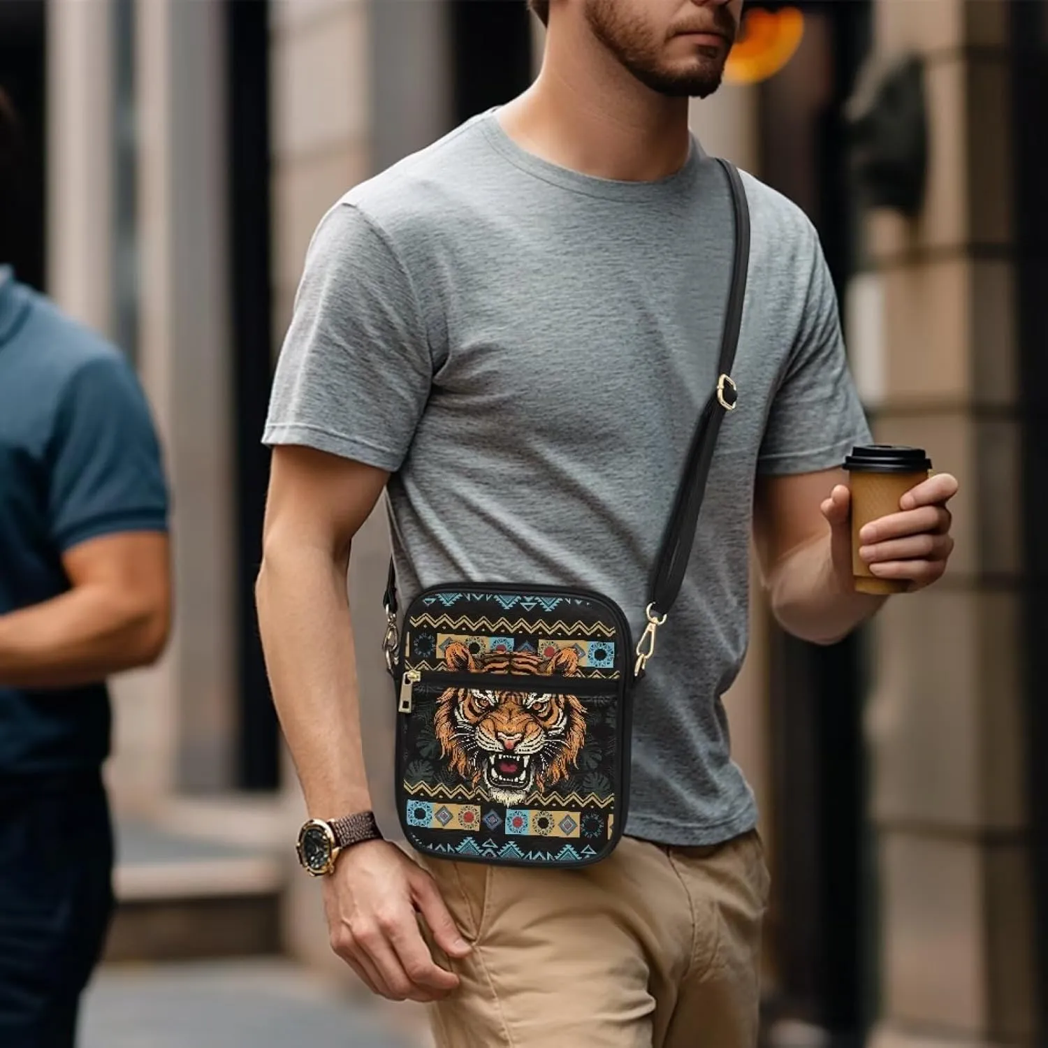 9.5 inch Leather Messenger Bag Sling Bag Crossbody Shoulder Bags for Travel Work Business Men Women