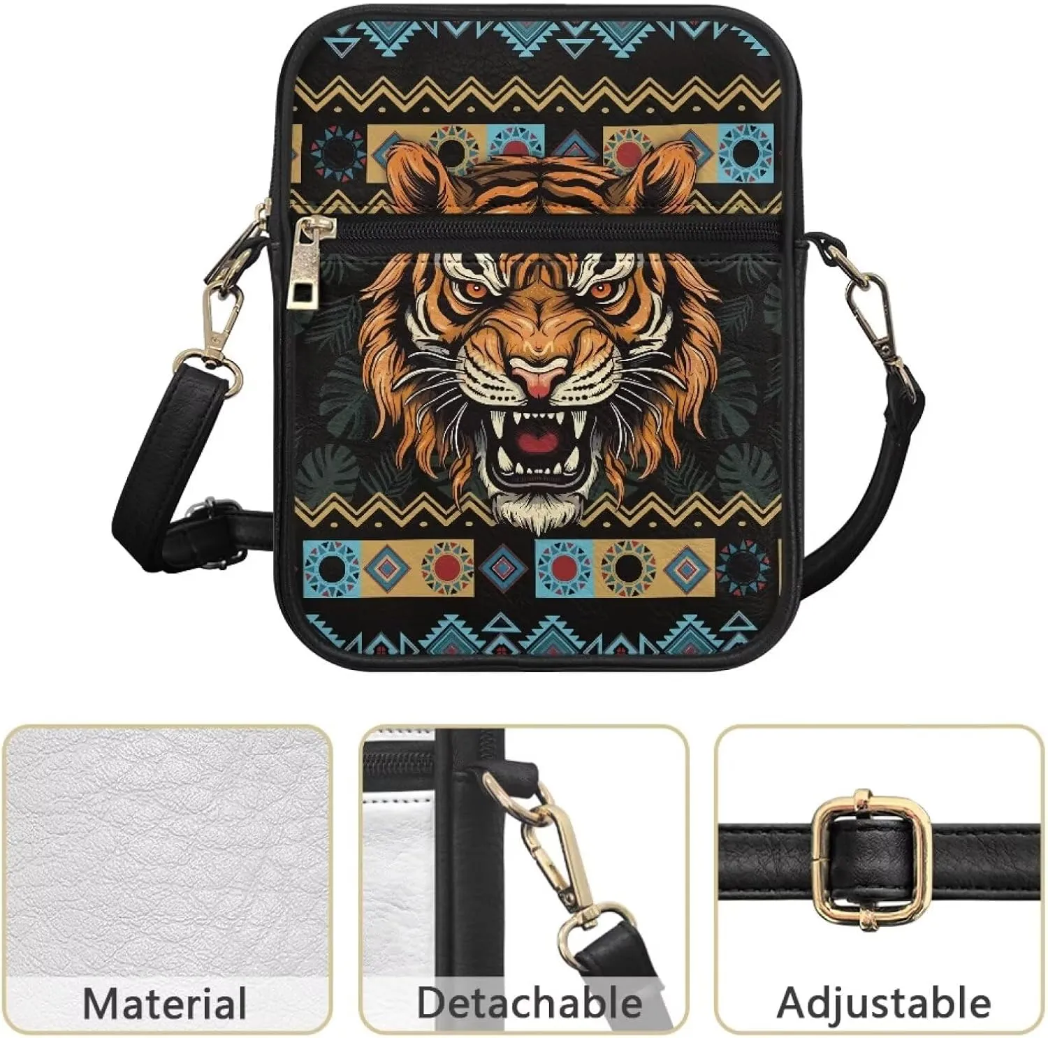 9.5 inch Leather Messenger Bag Sling Bag Crossbody Shoulder Bags for Travel Work Business Men Women