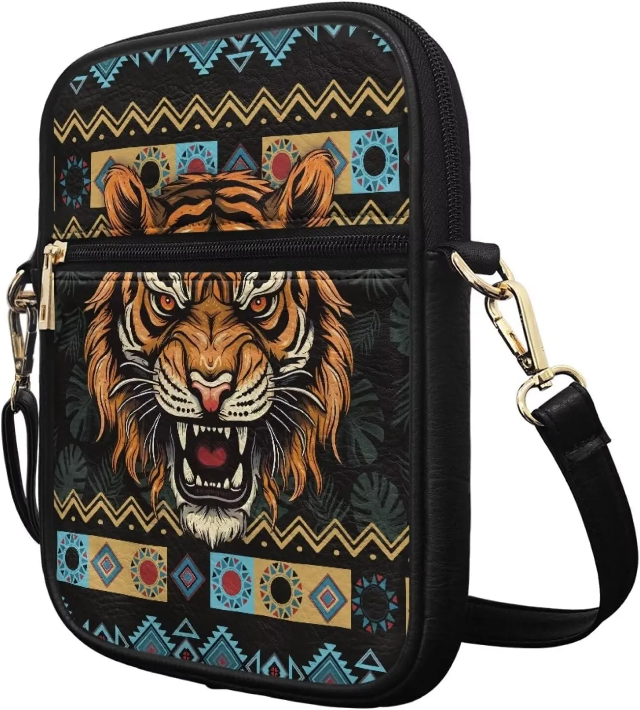 9.5 inch Leather Messenger Bag Sling Bag Crossbody Shoulder Bags for Travel Work Business Men Women