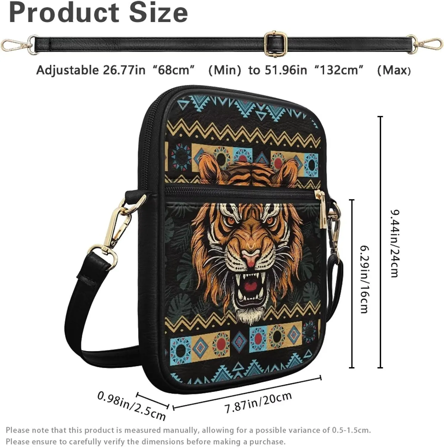 9.5 inch Leather Messenger Bag Sling Bag Crossbody Shoulder Bags for Travel Work Business Men Women