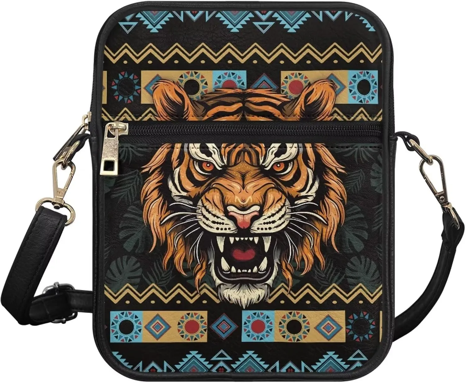 9.5 inch Leather Messenger Bag Sling Bag Crossbody Shoulder Bags for Travel Work Business Men Women