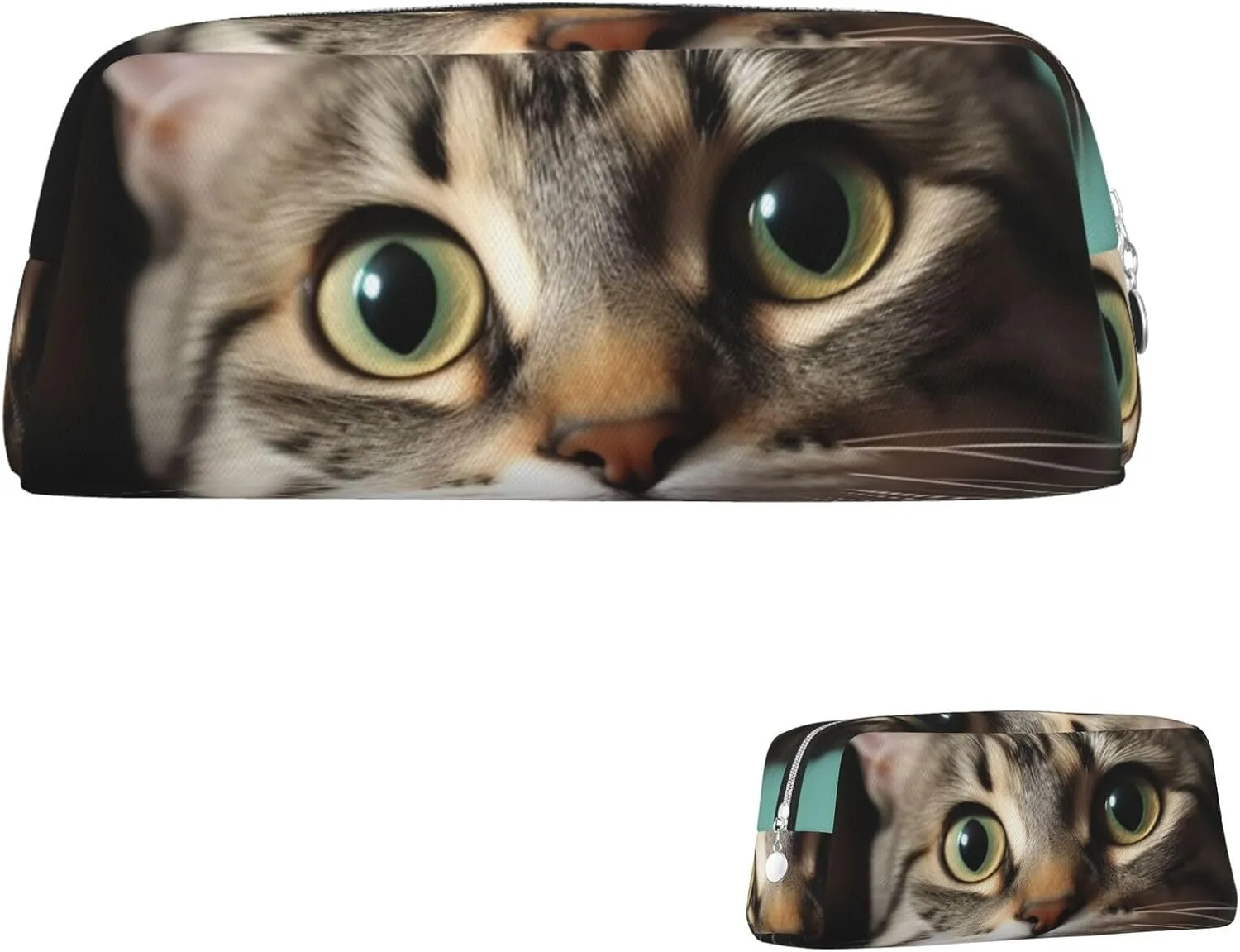 A curious cat Makeup Bag for Women Men Travel Toiletry Bag Aesthetic Purse Pouch Large Pencil Case