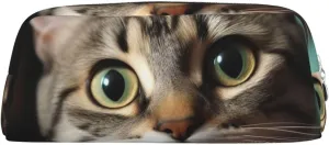 A curious cat Makeup Bag for Women Men Travel Toiletry Bag Aesthetic Purse Pouch Large Pencil Case