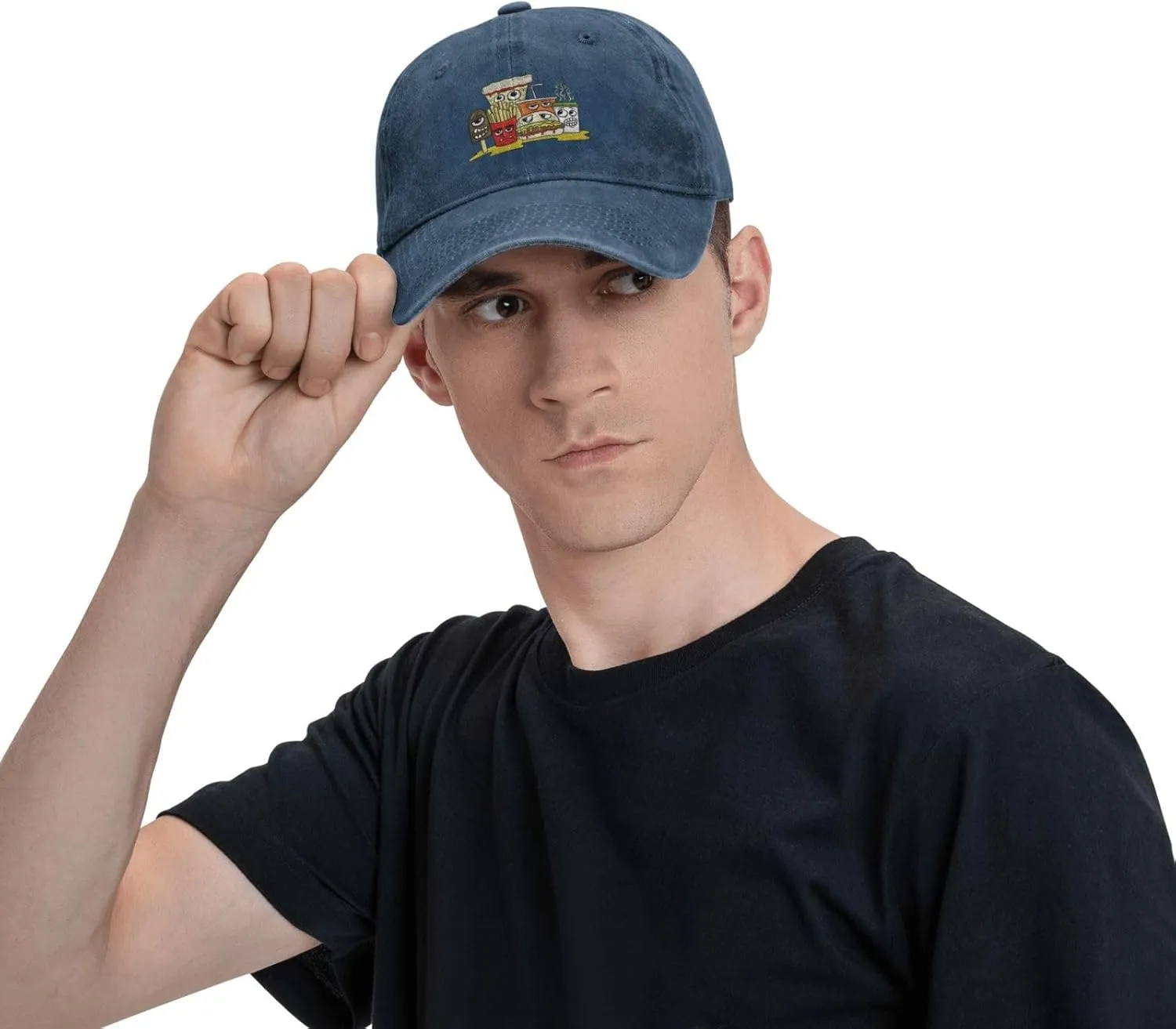 A Group of Interesting Fast Food Characters Baseball Cap for Men Women Adjustable Vintage Washed Cotton Dad Hat