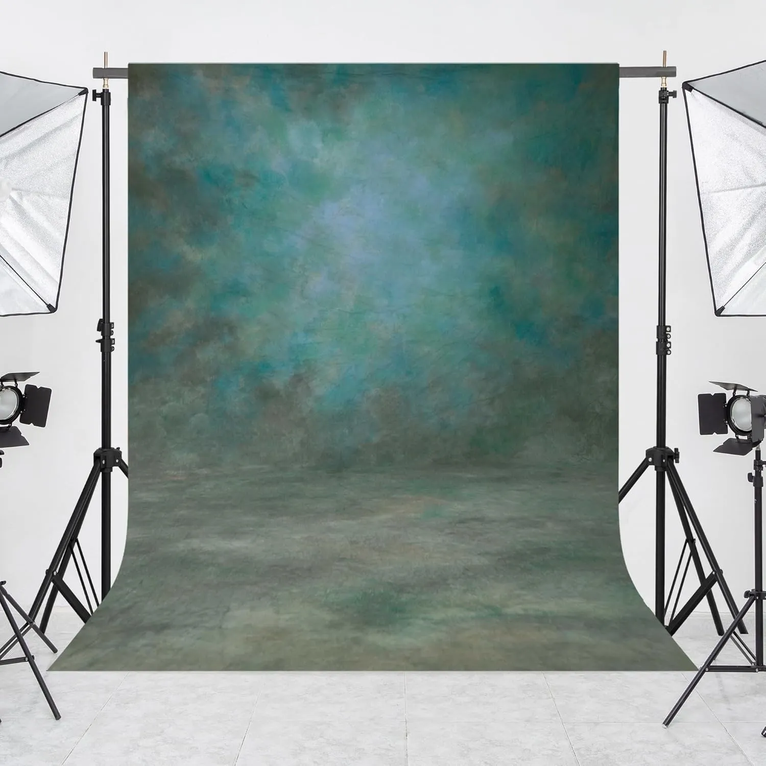 Abstract Professional Photography Backdrop for Portrait Photo Props Booth Background Photoshoot Studio with Ployester Fabric Roller Pocket on Top (8x10ft,Green