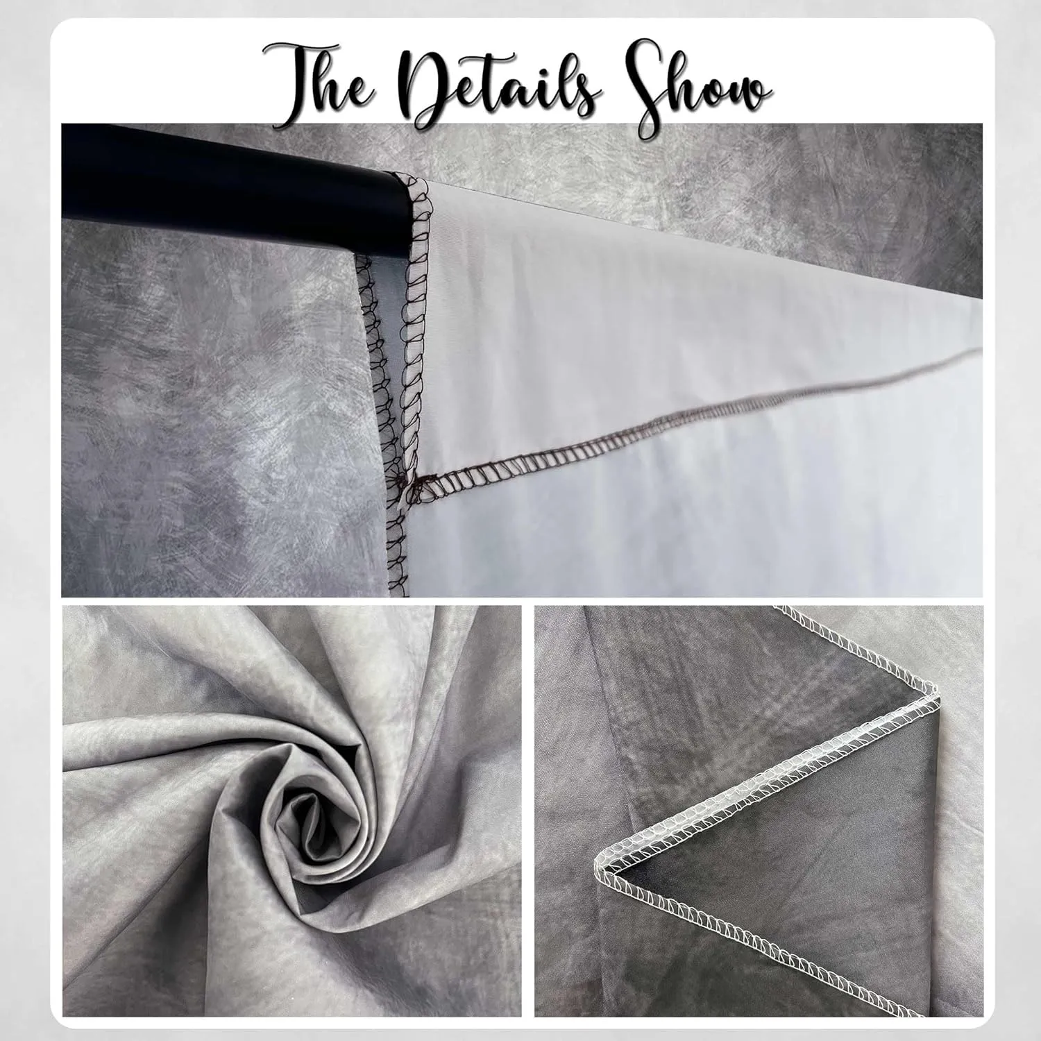 Abstract Professional Photography Backdrop for Portrait Photo Props Booth Background Photoshoot Studio with Ployester Fabric Roller Pocket on Top (8x10ft,Grey)
