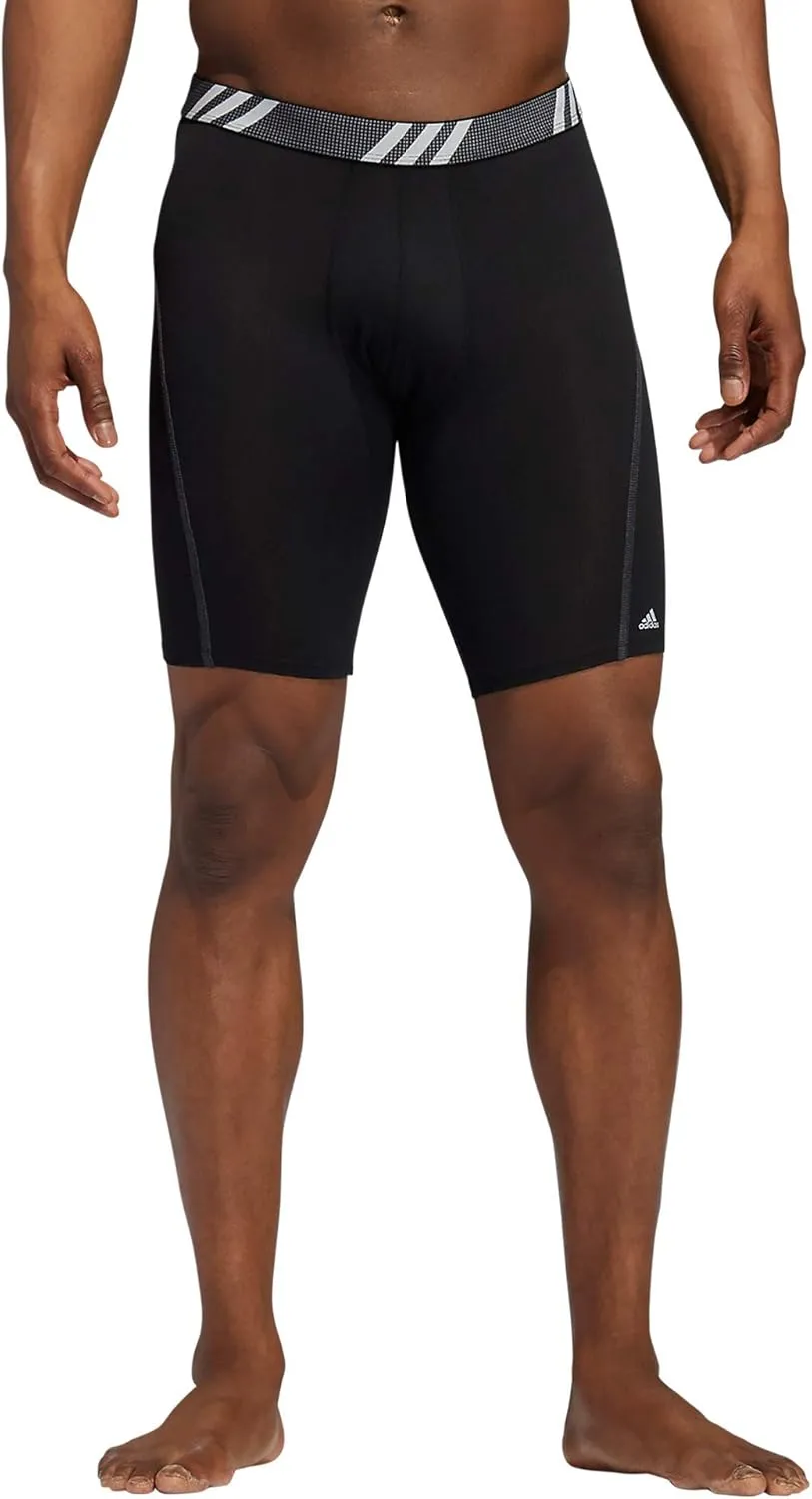 adidas Men's Sport Performance Mesh Long Boxer Brief Underwear (3-Pack)