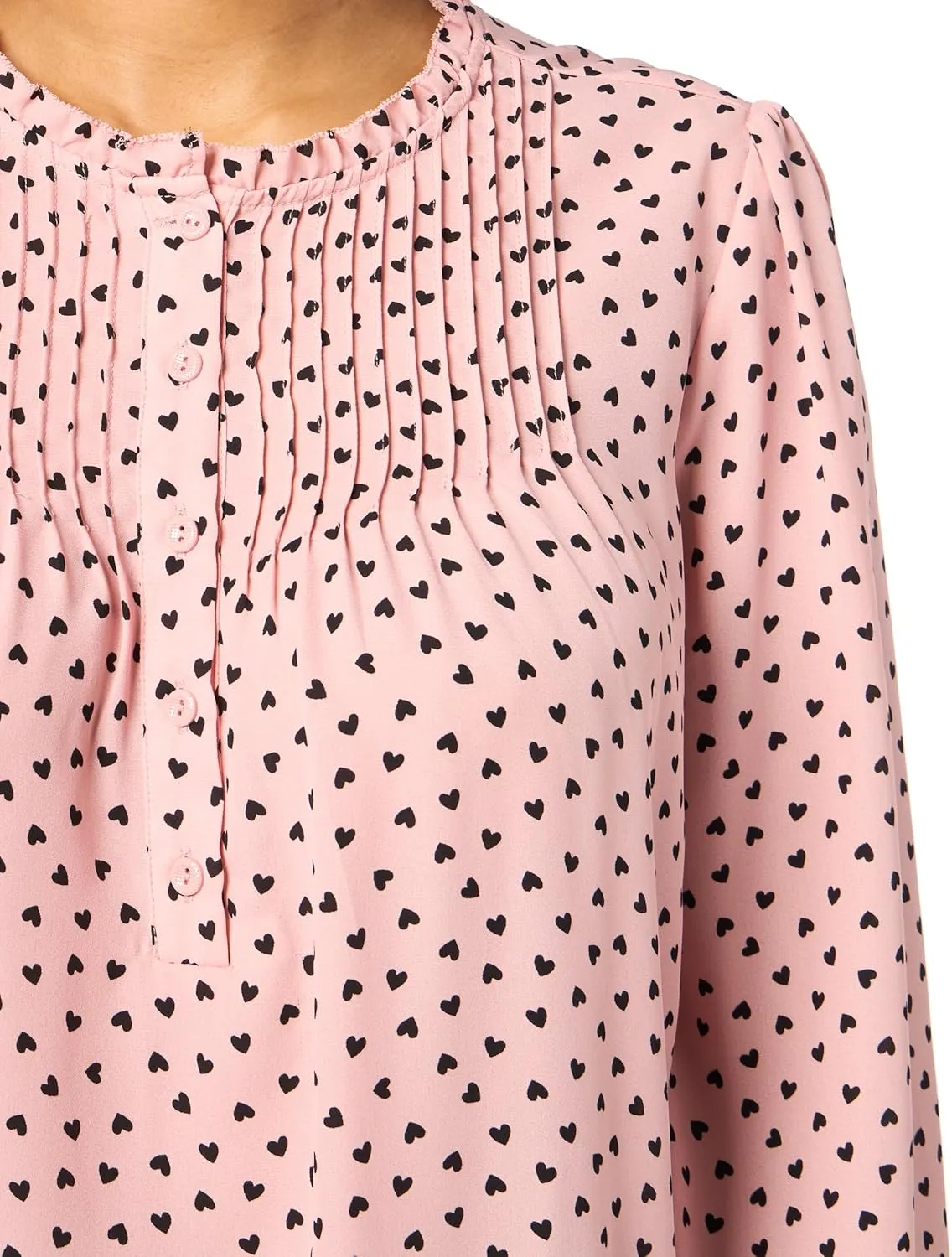 Adrianna Papell Women's Pintuck Button Down Blouse