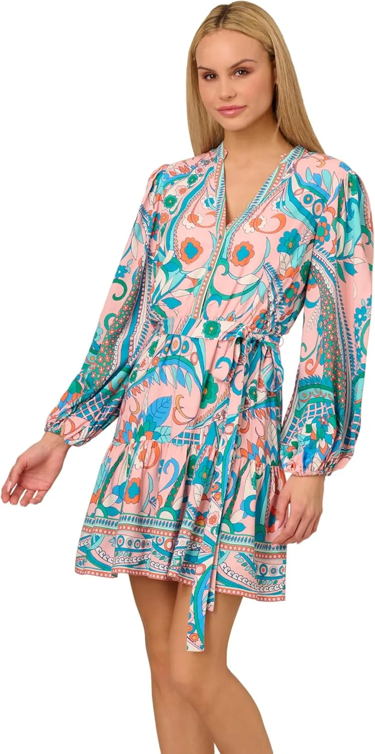 Adrianna Papell Women's Printed Short Dress