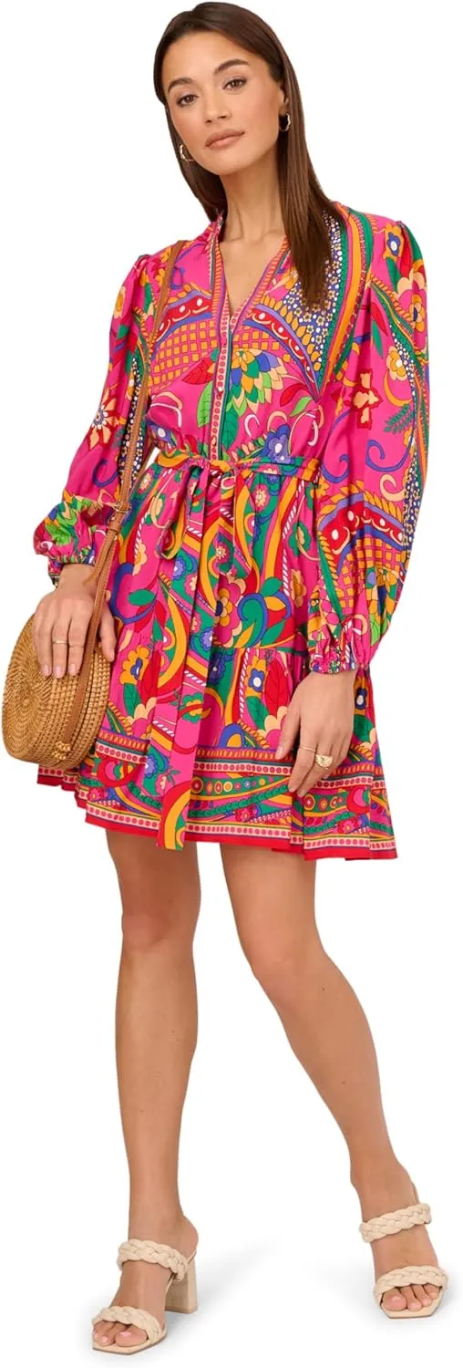 Adrianna Papell Women's Printed Short Dress