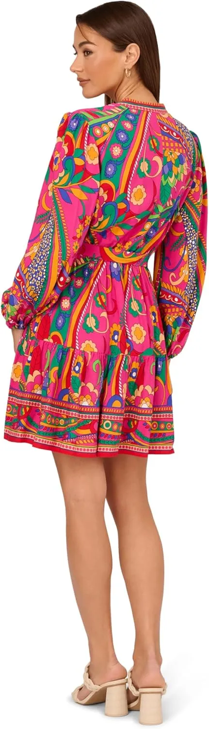Adrianna Papell Women's Printed Short Dress