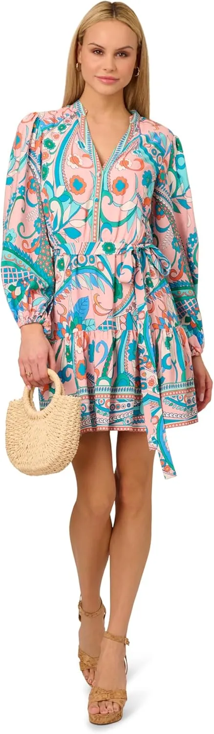 Adrianna Papell Women's Printed Short Dress