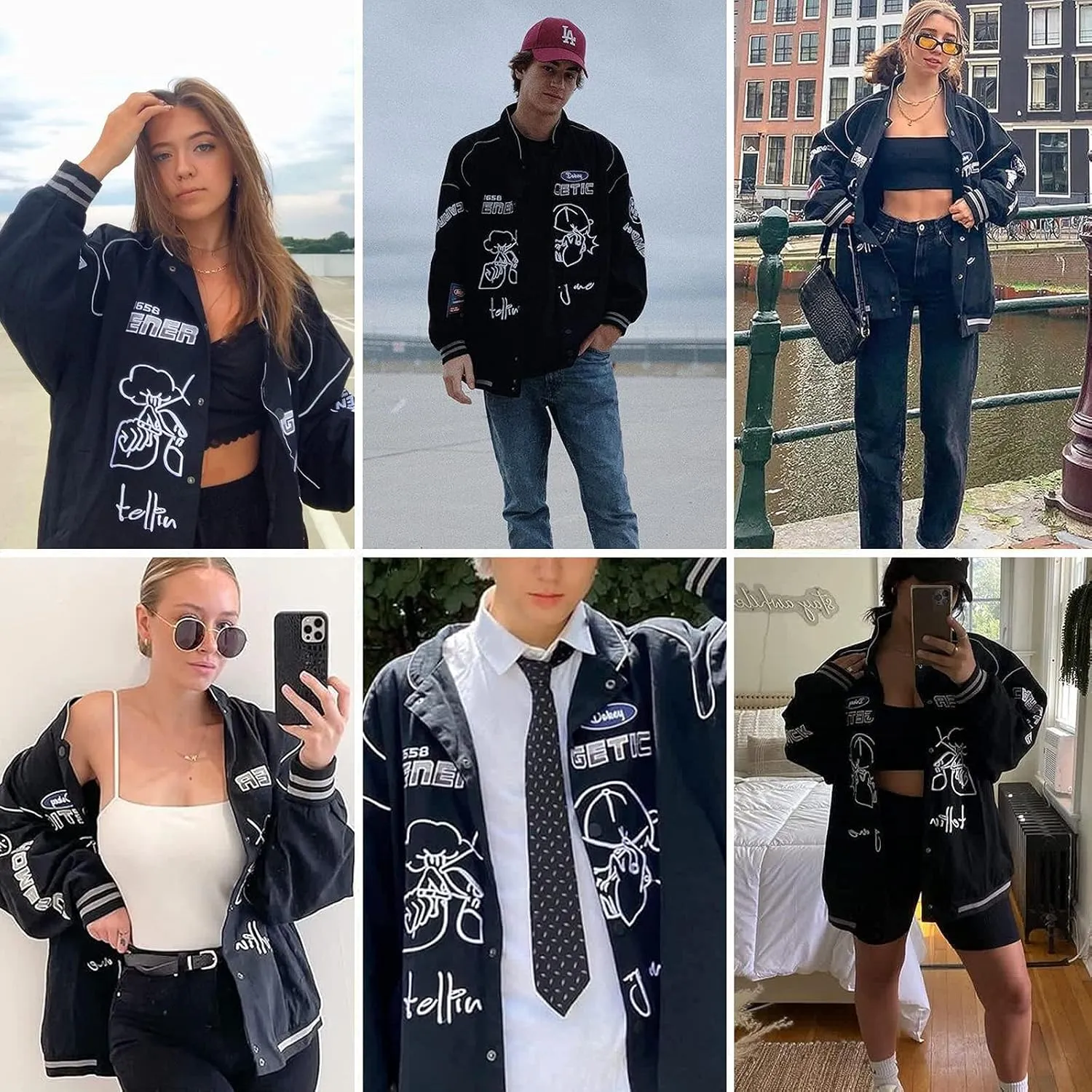 Aelfric Eden Mens Baseball Jackets Varsity Retro Casual Coats Unisex Outwear Tops Streetwear