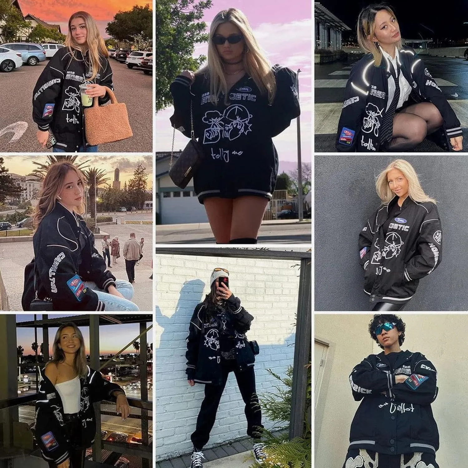 Aelfric Eden Mens Baseball Jackets Varsity Retro Casual Coats Unisex Outwear Tops Streetwear