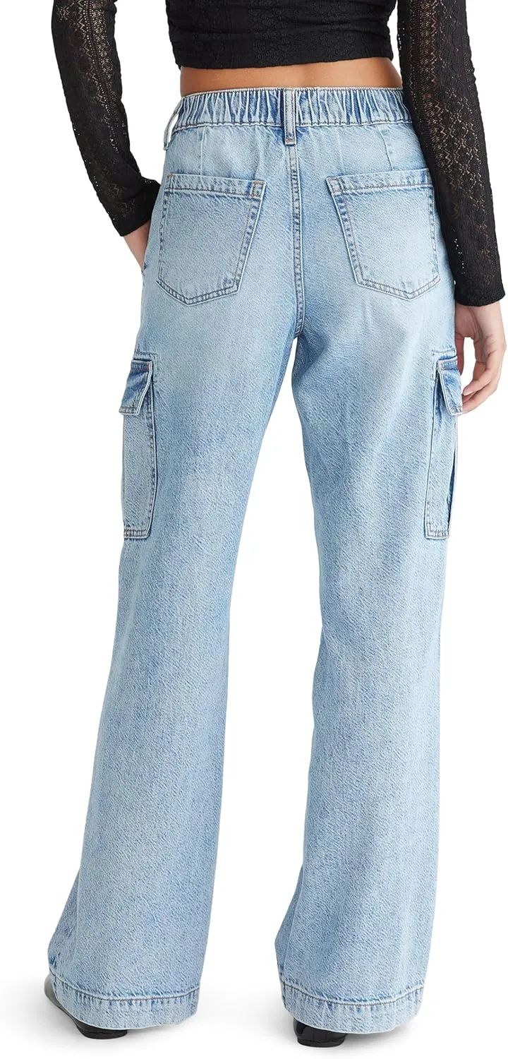 AEROPOSTALE Women's High Rise Wide Leg Cargo Jeans
