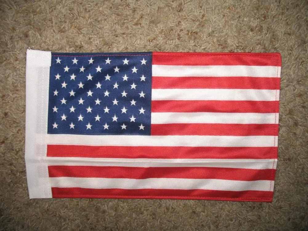 AES 8x12 US USA American 2 Ply Boat Flag Knitted Nylon Boat Flag with Sleeve 8"x12" Banner