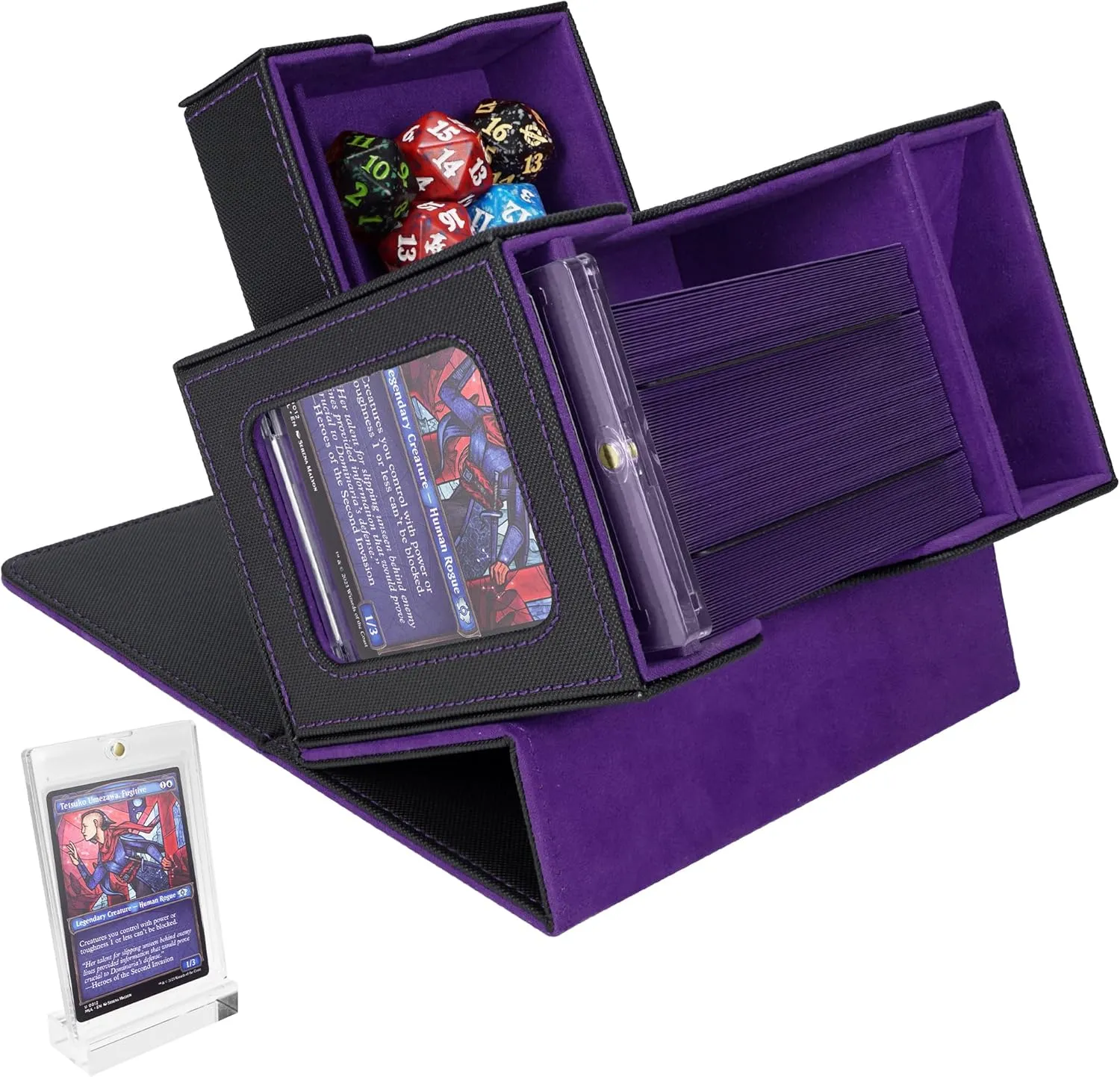 AFIING Card Storage Box For Trading Cards,120  MTG Deck Box, Storage Box With Tray box, Fits For Magic Game Cards