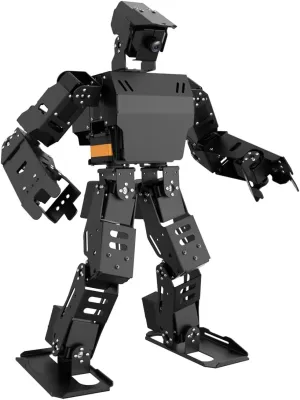 AiNex ROS Smart Robot for Raspberry Pi 5 Programmable 24 DOF Humanoid Robot PC APP Wireless Controller, AI Vision Walking Hurdling Grasping Kicking Boxing Stand Up Automatically, with RPi 5 4GB